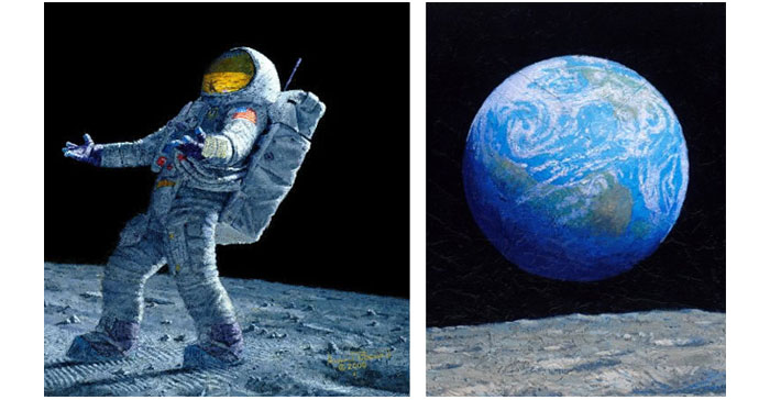 Karya seni astronot-berjudul-Is-Anyone-Out-There-dan-The-Source-of-Intelligent